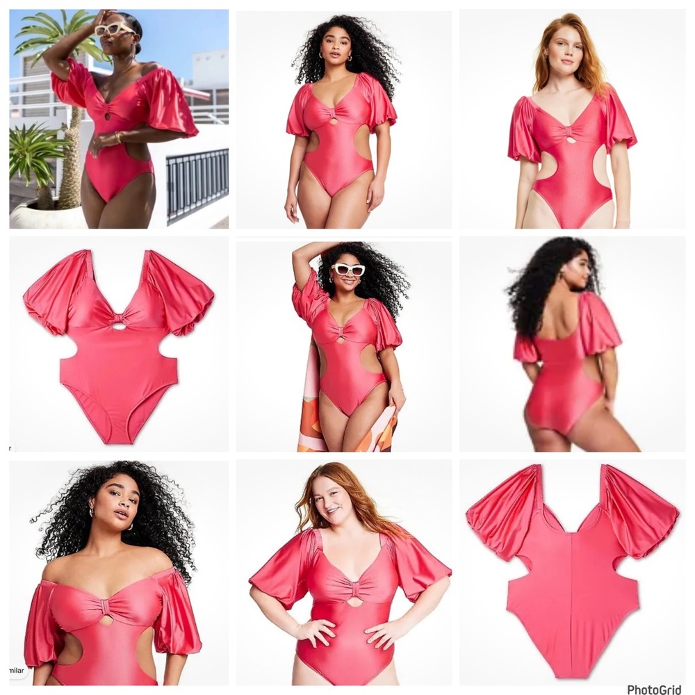 Noel XL pink cutout one piece swimsuit NWT